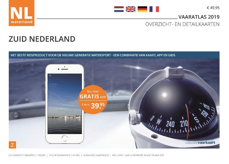 Omslag van NLWaterland app incl. wateratlas Nederland Zuid 2019