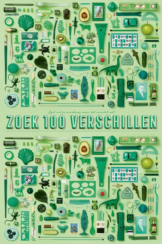 Omslag van Stratier XL Spelposter - Zoek 100 verschillen (GROEN)