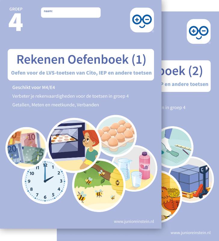 Omslag van Rekenen Oefenboek Set deel 1 en 2 groep 4