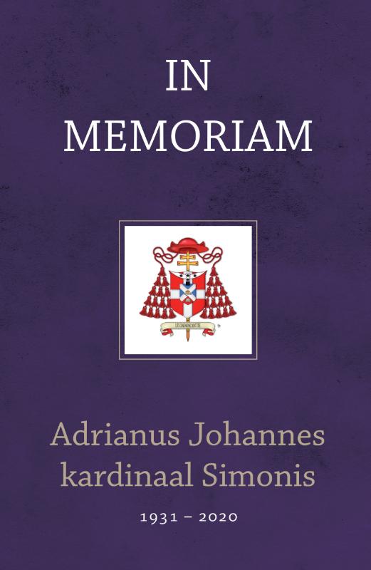 Omslag van In memoriam kardinaal Adrianus Johannes Simonis