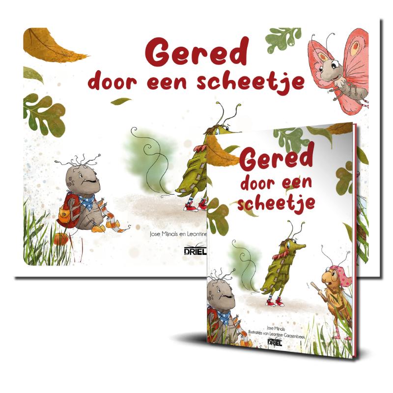 Omslag van Gered door een scheetje kamishibai vertelplaten + boek