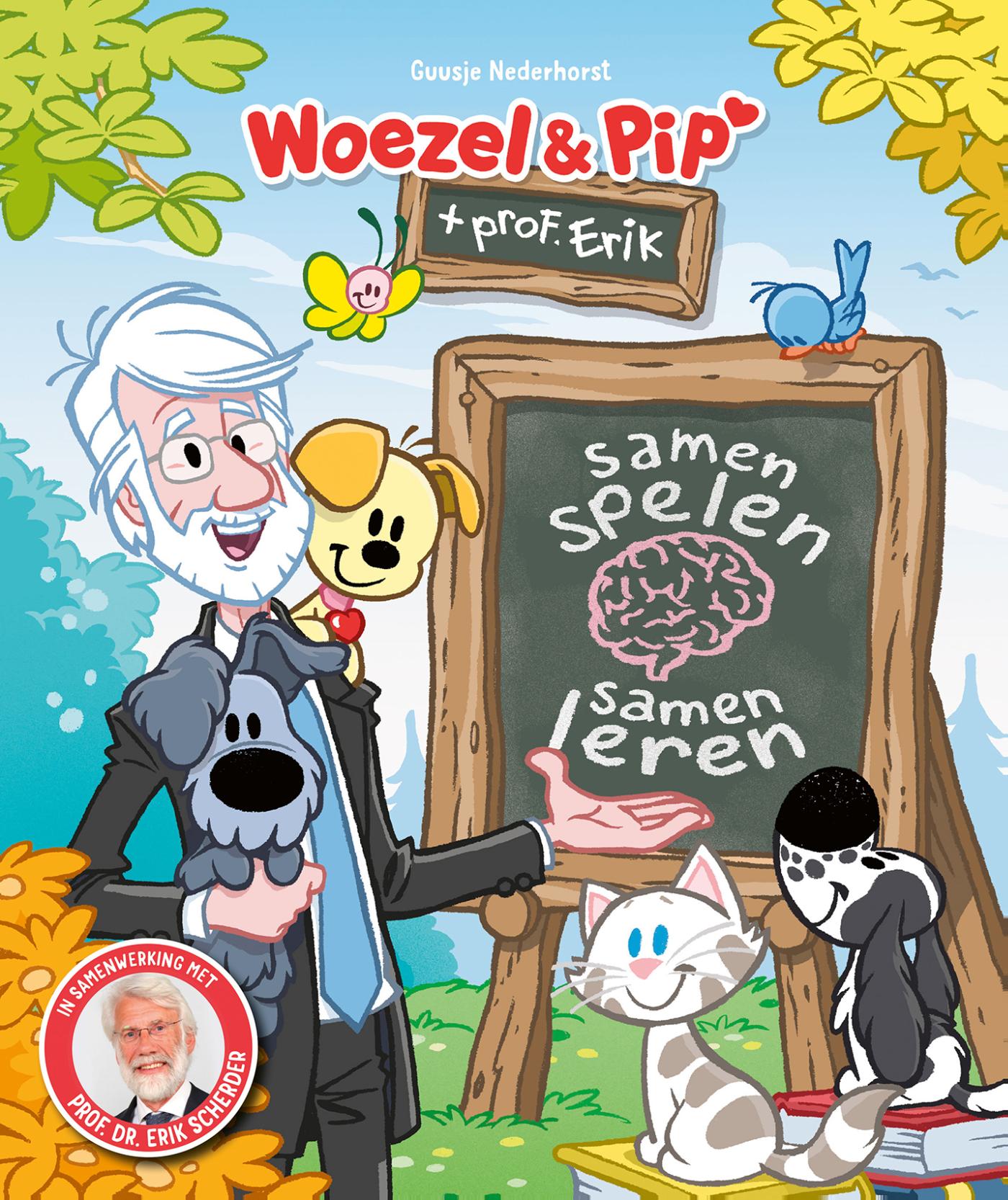 Omslag van Woezel & Pip en professor Erik - Samen spelen, samen leren