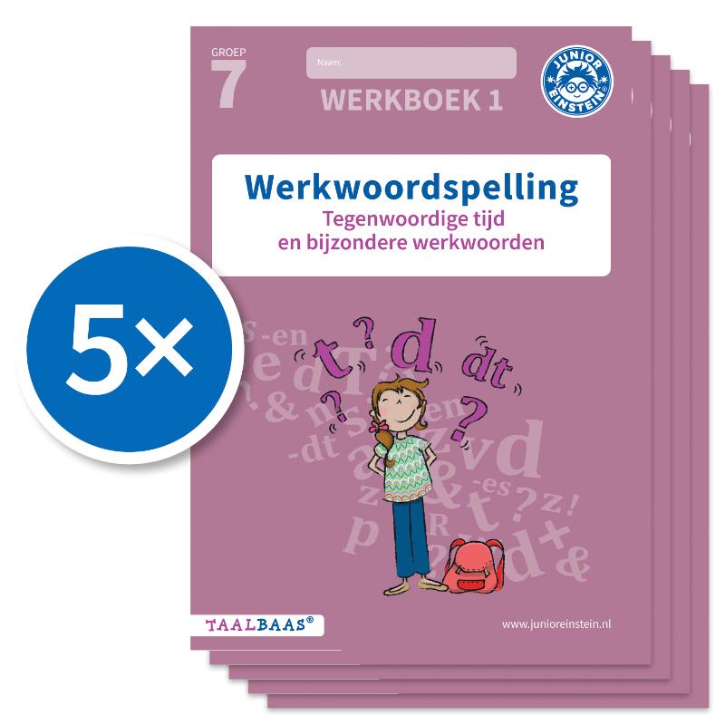 Omslag van Werkwoordspelling werkboek 1 groep 7 (Set van 5)