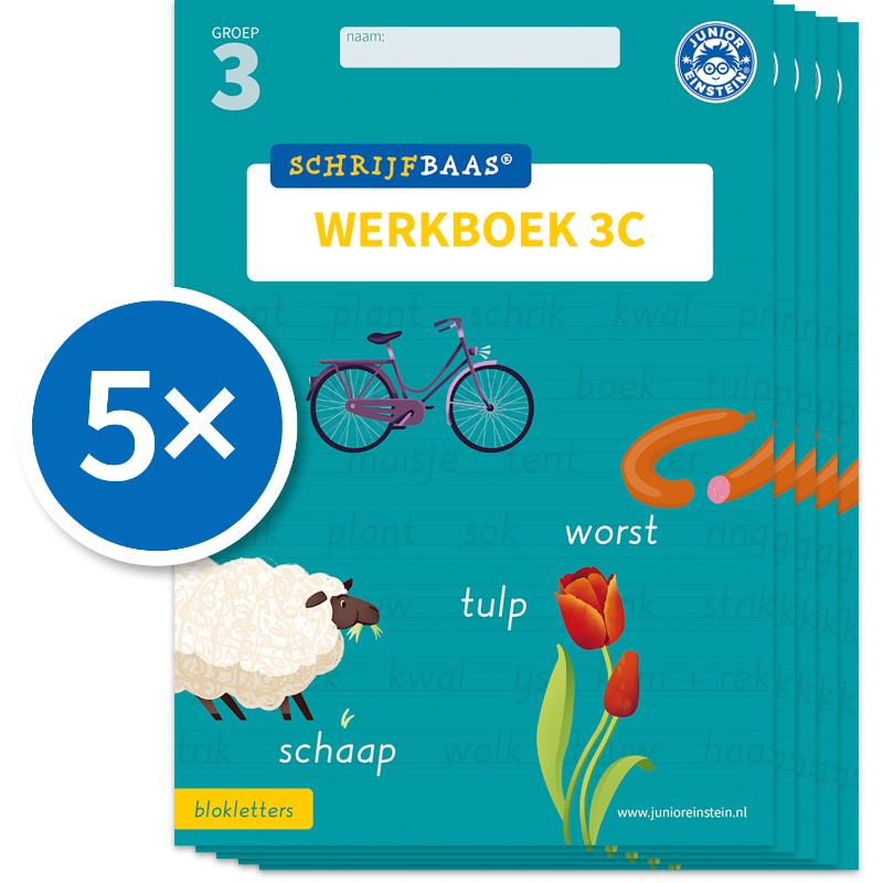 Omslag van Schrijfbaas Blokletters Werkboek 3C (Set van 5)