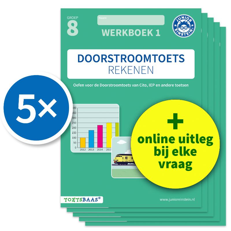 Omslag van Doorstroomtoets Rekenen – Werkboek 1 + Online video-uitleg (set van 5)