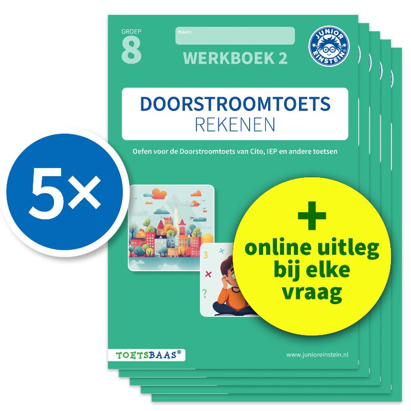 Omslag van Doorstroomtoets Rekenen – Werkboek 2 + Online video-uitleg (set van 5)