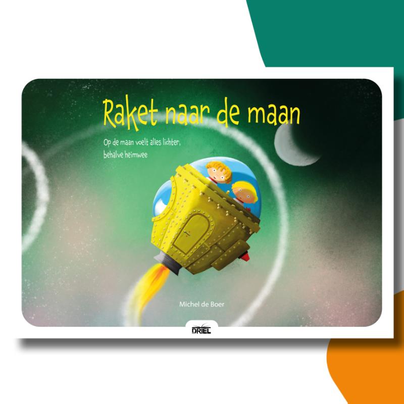 Omslag van Raket naar de maan | Michel de Boer | kamishibai vertelplaten