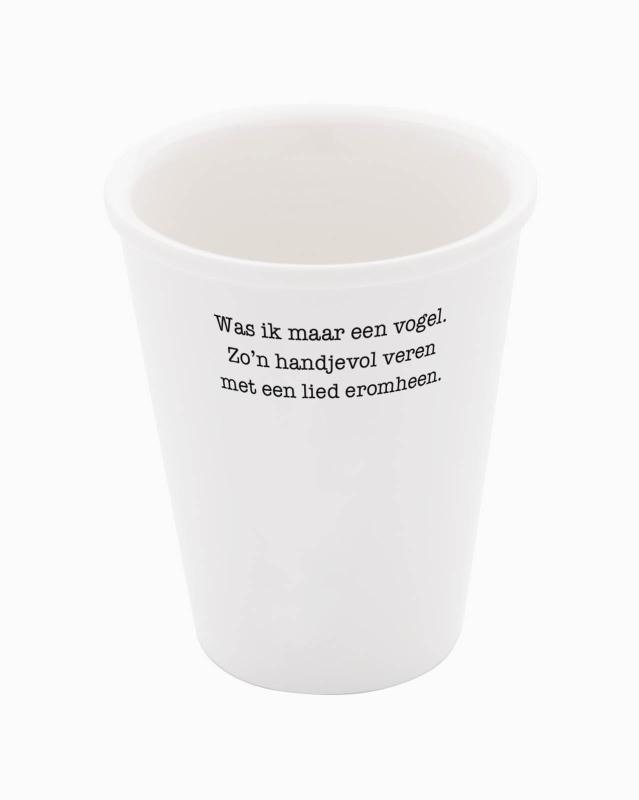 Omslag van Porseleinen beker 'Was ik maar een vogel' (set van 2)