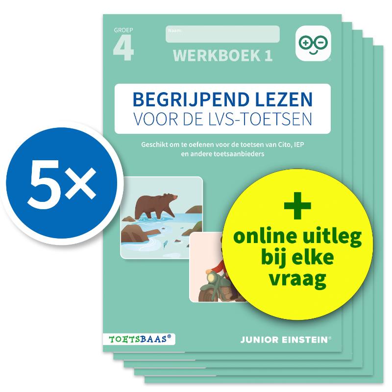 Omslag van Begrijpend lezen voor de LVS-toetsen - Groep 4 - Werkboek 1 - Set van 5