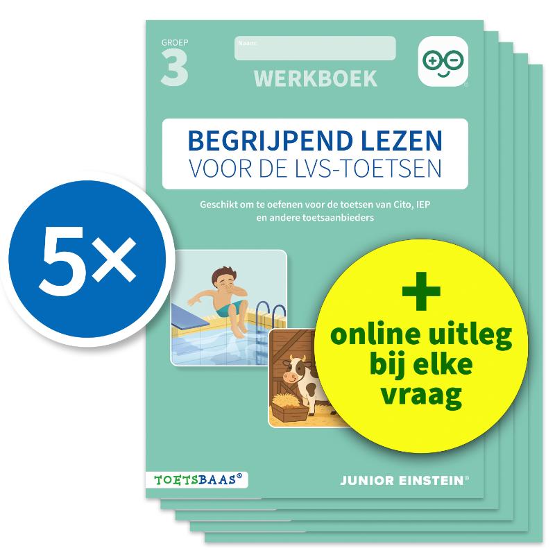 Omslag van Begrijpend lezen voor de LVS-toetsen - Groep 3 - Werkboek - Set van 5