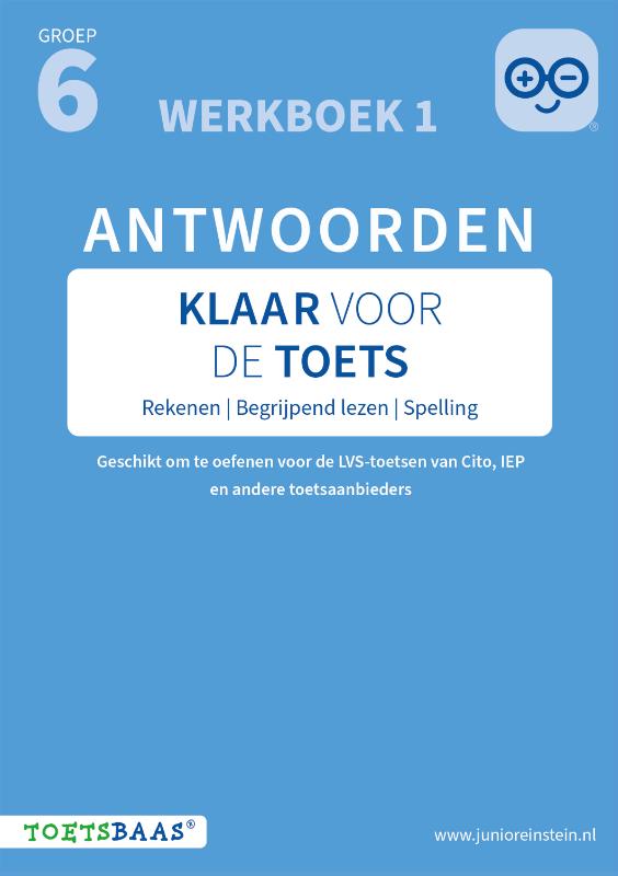Omslag van Klaar voor de toets - Antwoordenboek 1 | Groep 6 + Online video-uitleg