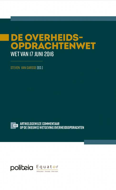 Omslag van De Overheidsopdrachtenwet. Wet van 17 juni 2016