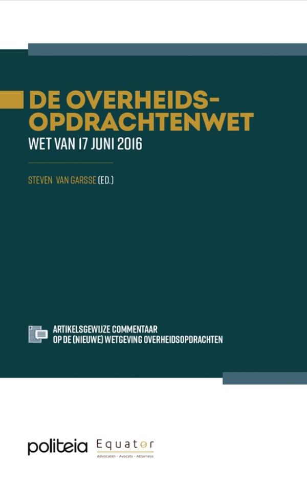 Omslag van De Overheidsopdrachtenwet. Wet van 17 juni 2016