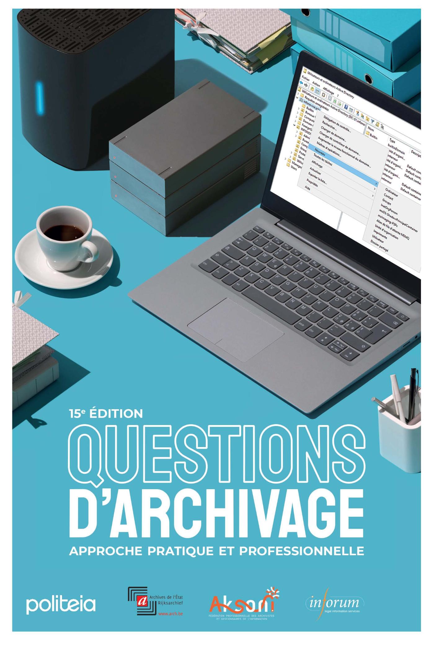 Omslag van Questions d'archivage