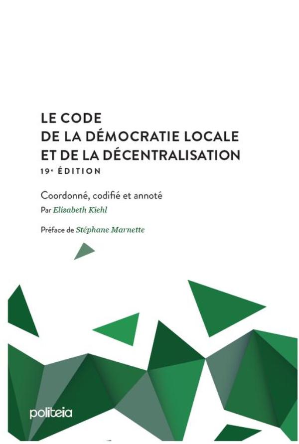 Omslag van Code de la démocratie locale et de la décentralisation