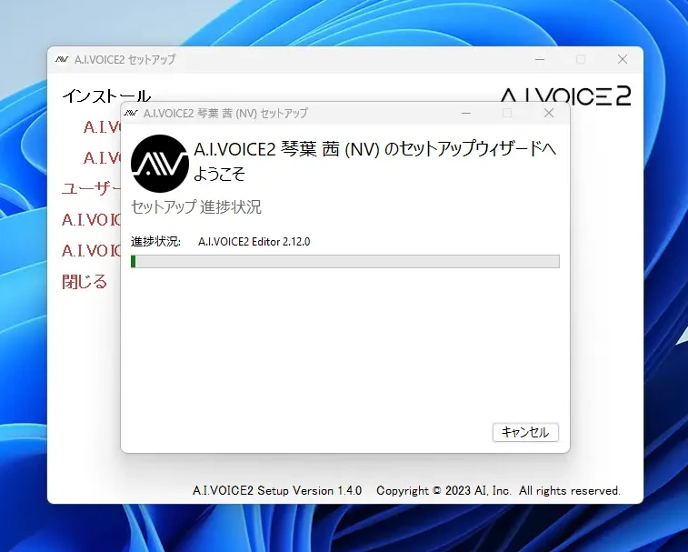 インストール開始