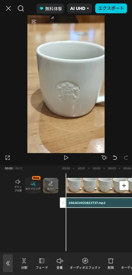 音声を追加した状態