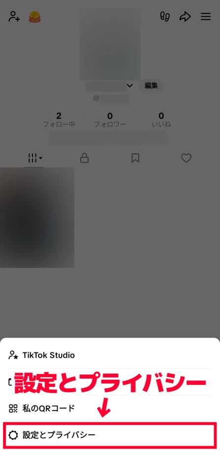 「設定とプライバシー」を開く