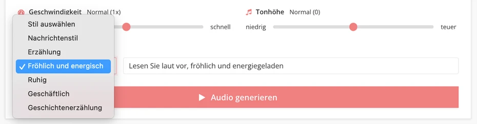 Aus vorregistrierten Optionen auswählen