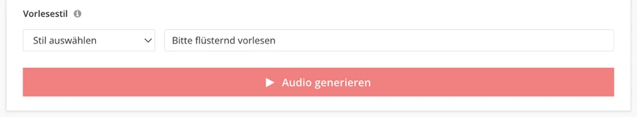 Vorlesestil eingeben