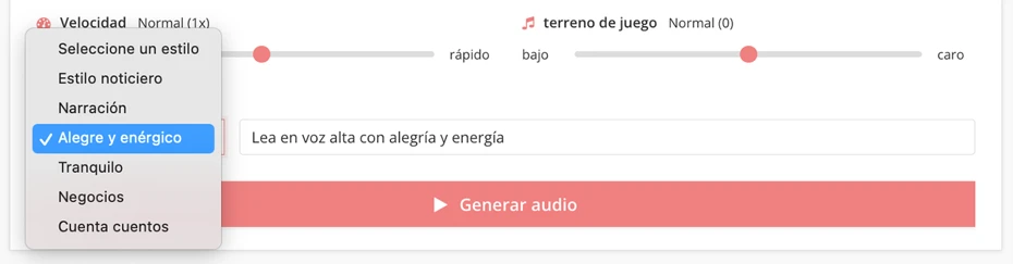 Elegir entre opciones registradas