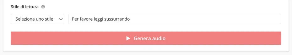 Stile di lettura con testo libero