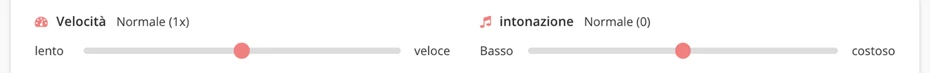 Regolazione della velocità di lettura e del tono (altezza della voce)