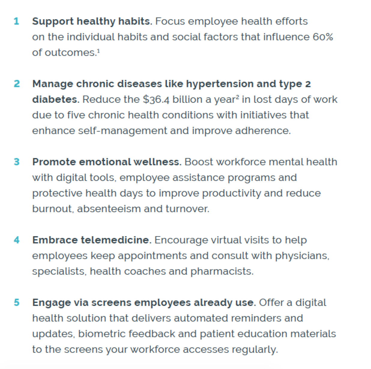 Five Things Checklist