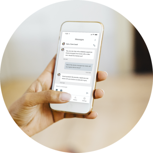 LP Holding Phone Messaging Mock
