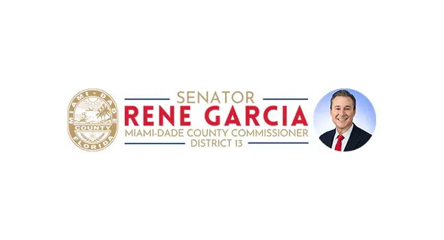 Logo that reads Senator Rene Garcia Miami Dade County Commissioner District 13