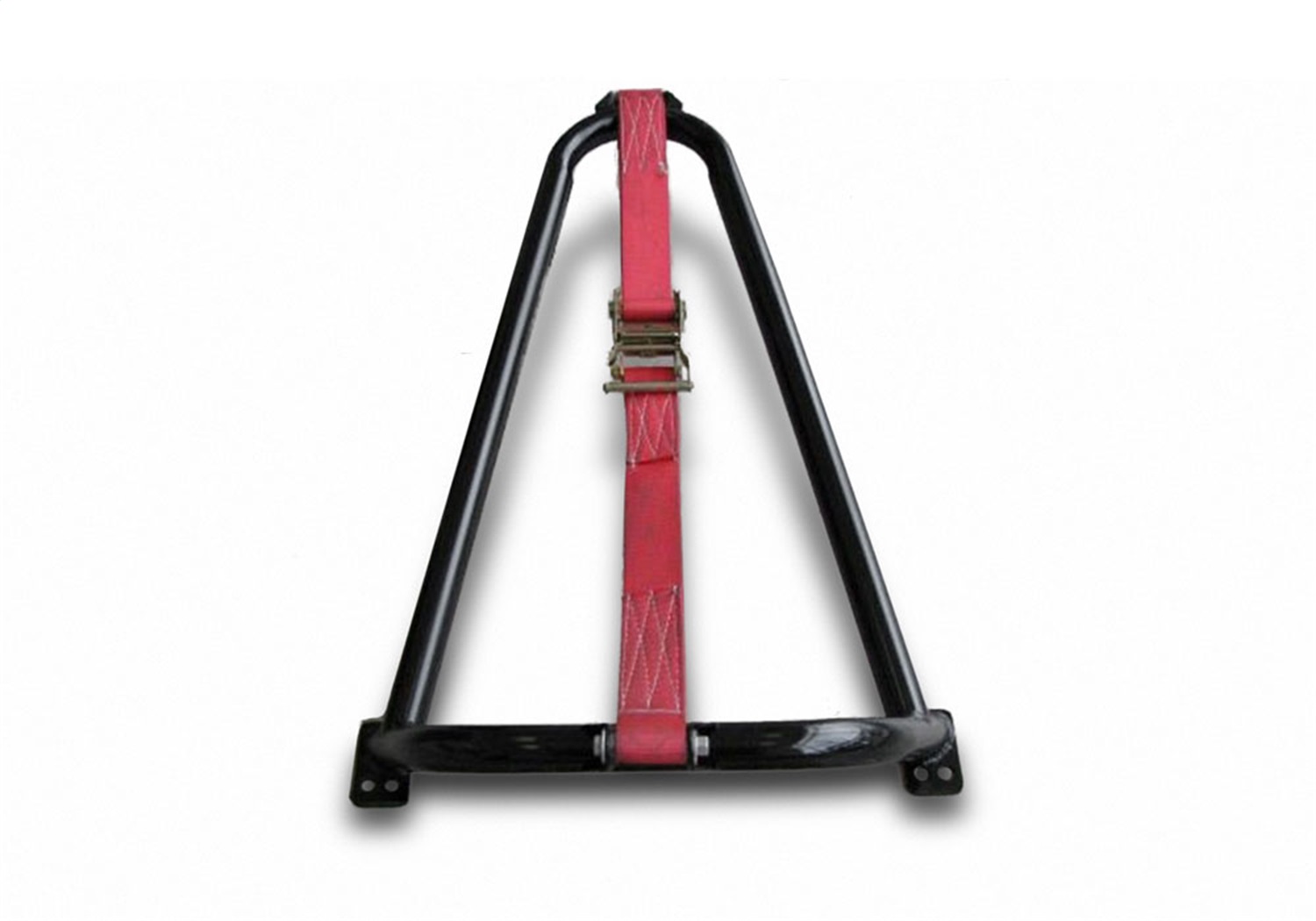 N-FAB BM1TCRD Spare Tire Carrier Bed Mount Black Textured Tube With Red Straps Steel Tube Holds 30" To 40" Tire