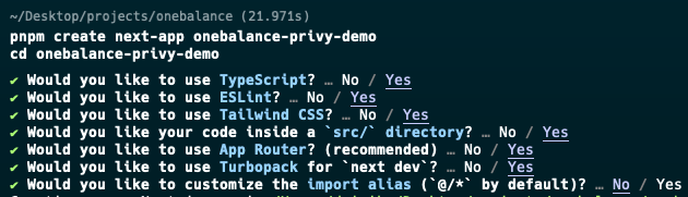 Next.js project setup
