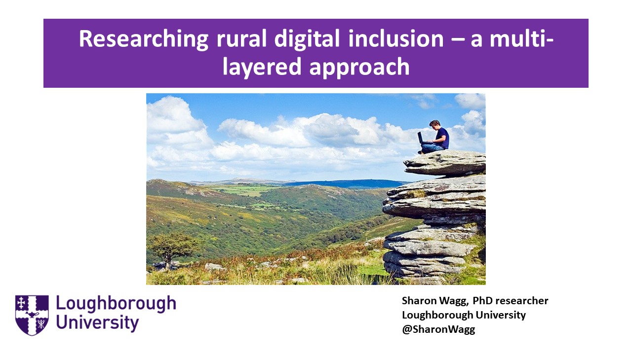 Image: First screen of Presentation showing man sitting on rock stack in rural area