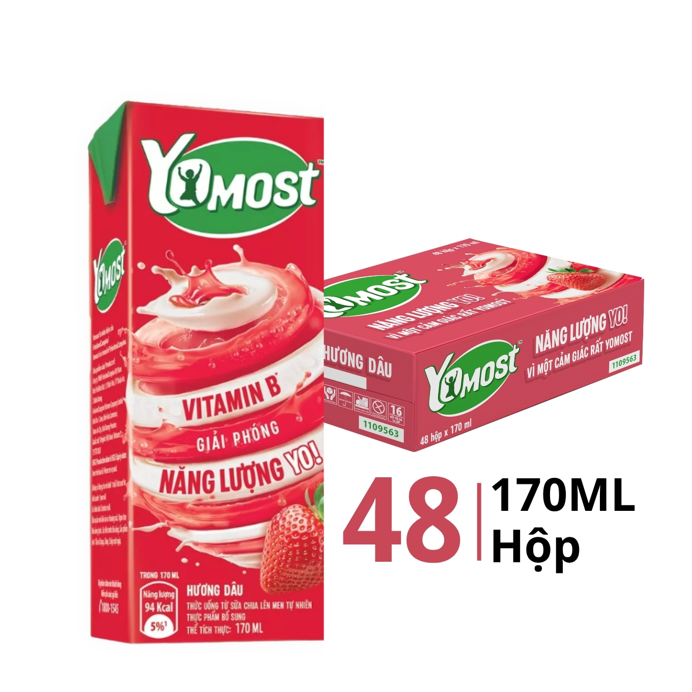 Thùng 48 hộp sữa chua uống Yomost vị dâu 170ml - Chuỗi siêu thị thực ...
