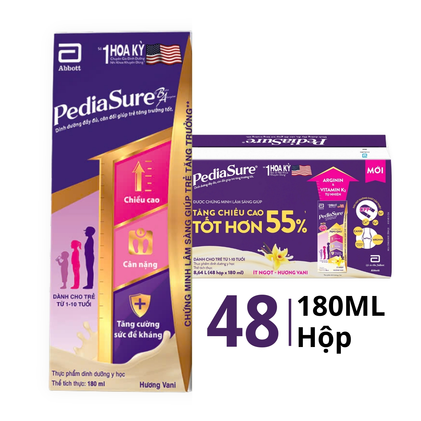 Thùng 48 Hộp Sữa Dinh Dưỡng Pha Sẵn Pediasure Hương Vani 180ml