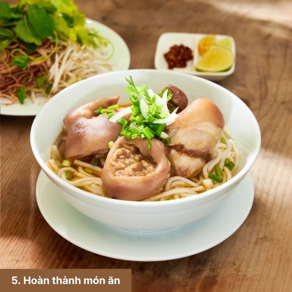 Cách nấu bún giò heo