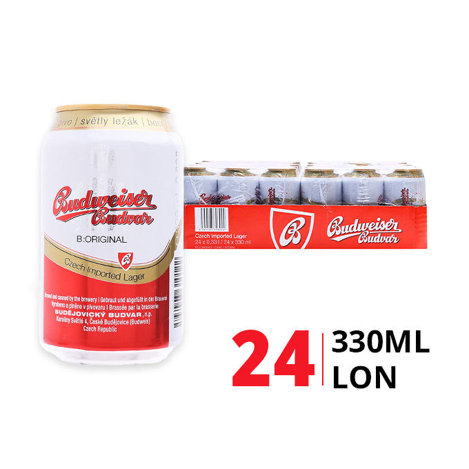 Thùng 24 Lon Bia Budvar Vàng 5% 330ml