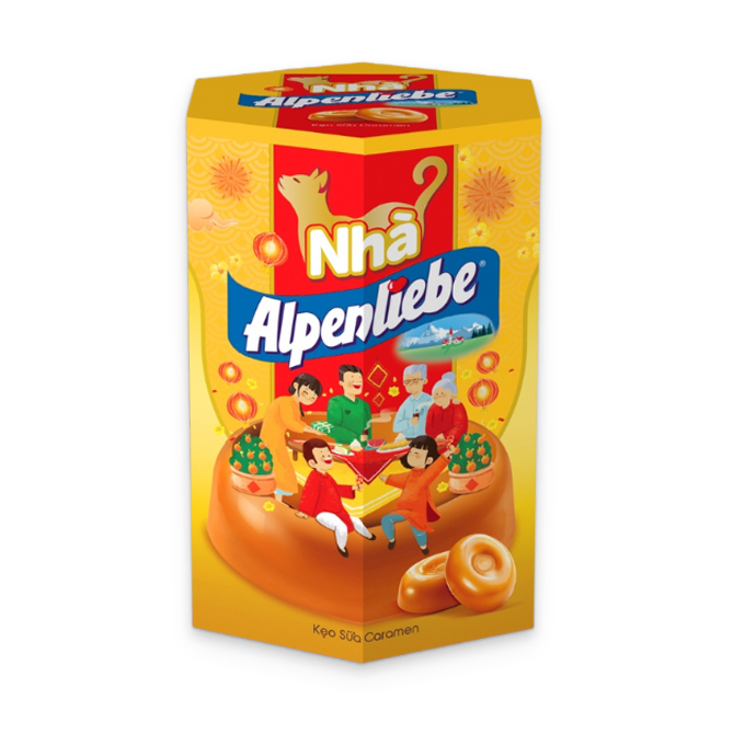 Hộp quà Tết kẹo sữa caramen Alpenliebe hộp 105g - Chuỗi siêu thị 