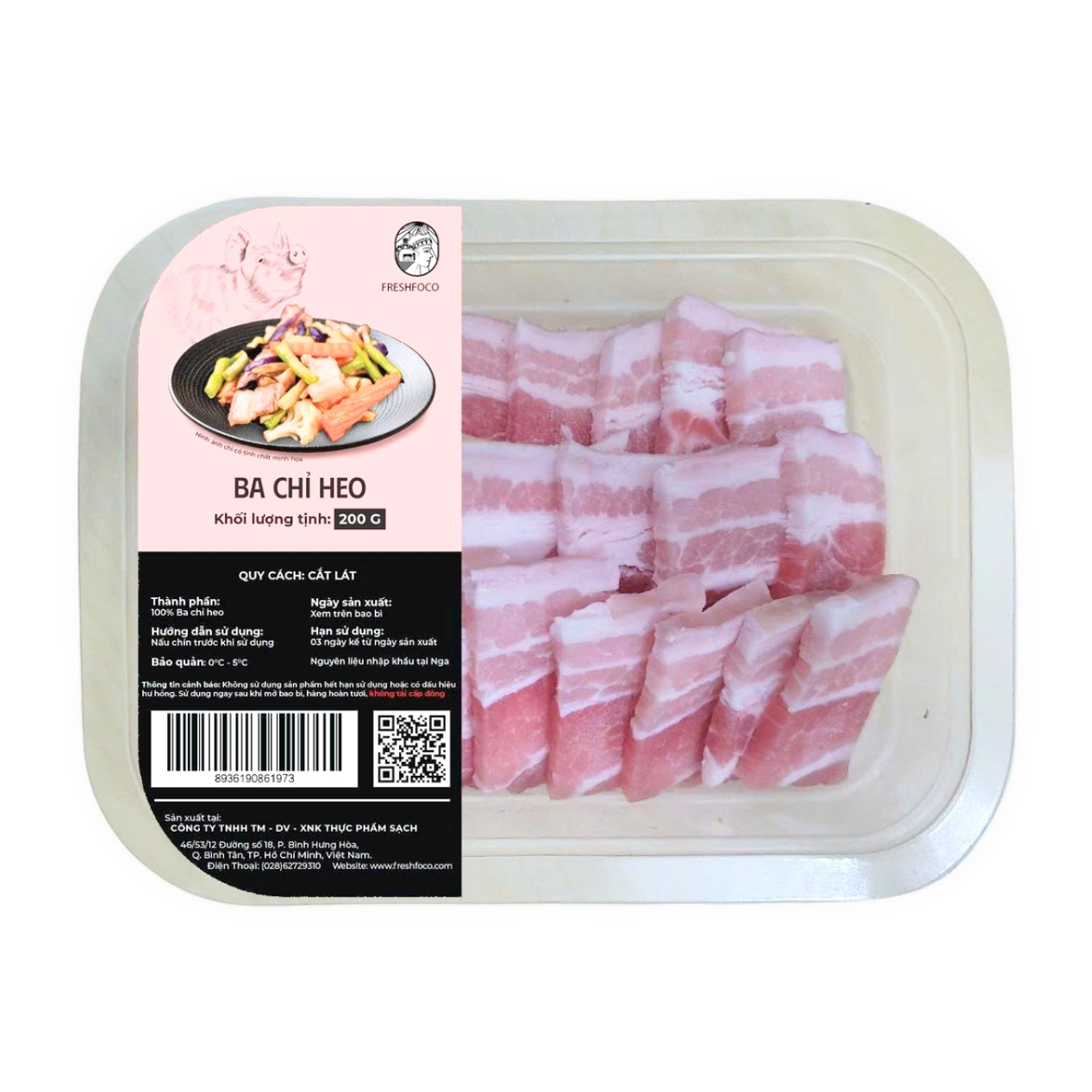 Ba chỉ heo nhập khẩu cắt xào Freshfoco khay 200g - Chuỗi siêu thị thực ...