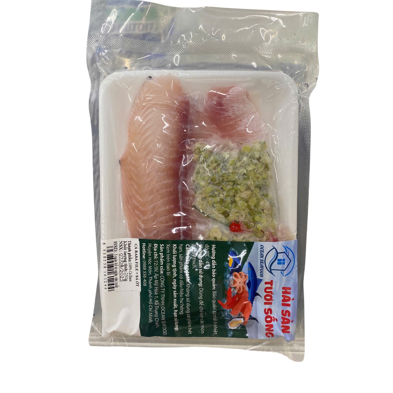 Cá Basa Phi Lê OCF 250g + Sả Ớt (KHAY)