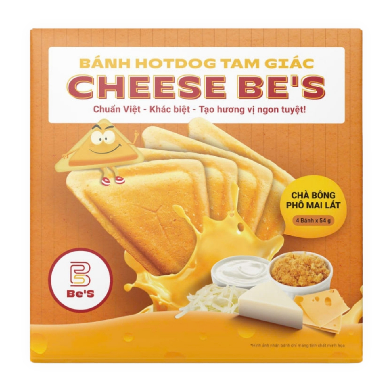 Bánh Hotdog tam giác chà bông phô mai lát Be's Brother hộp 216g (1 Hộp)