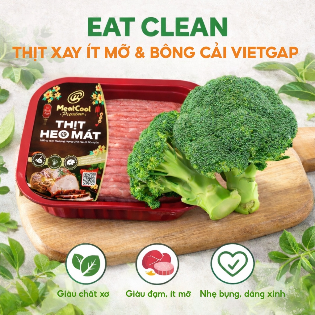 Combo rau - đạm eatclean: Thịt xay ít mỡ & Bông cải xanh - Chuỗi siêu ...