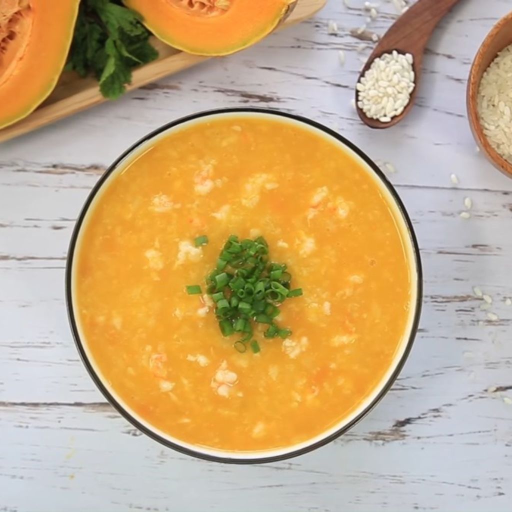 cháo tôm bí đỏ