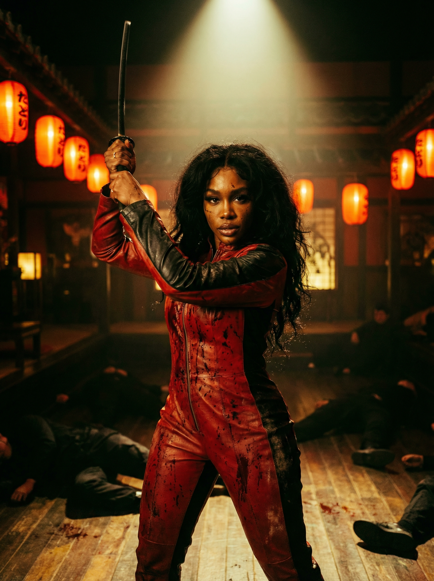 Sword-fighting yakuza in a Japanese nightclub