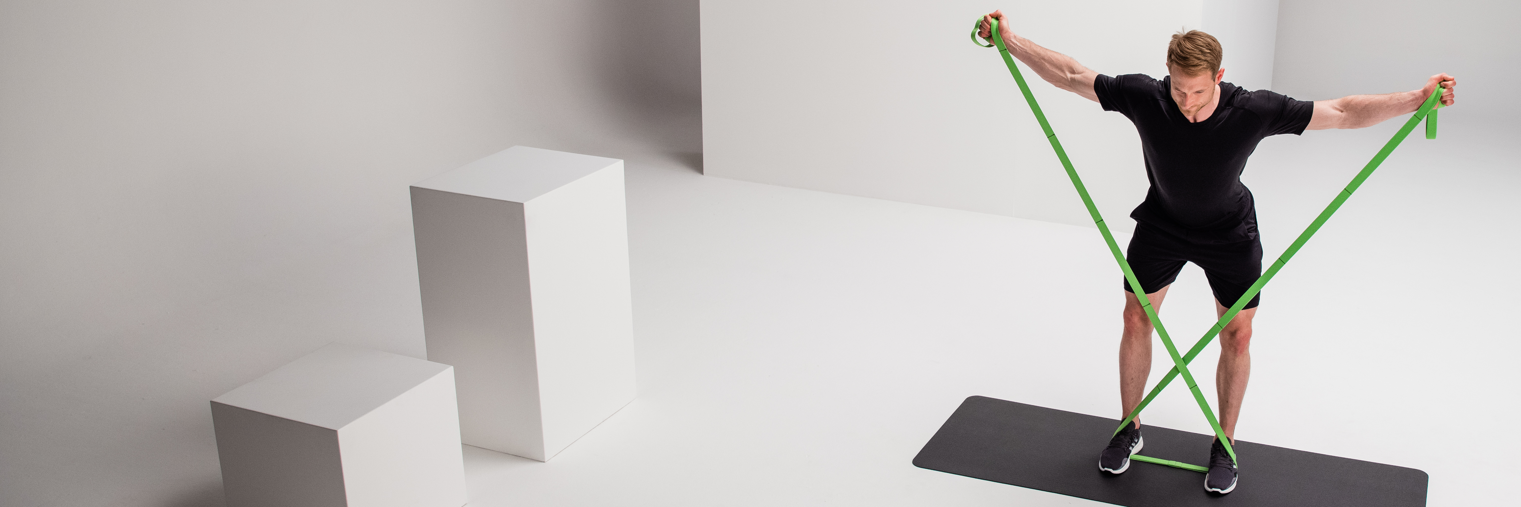 Niet-elastische Stretchband Met Lussen Voor Fysiotherapie En Yoga Oefeningen