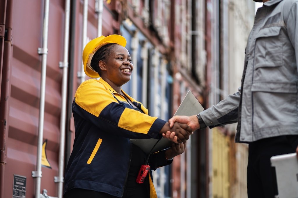 Hand Shake Factory Worker
