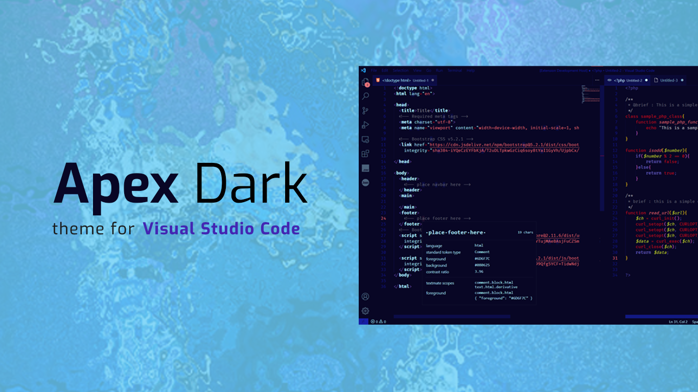 Apex Dark Visual Studio Code Theme