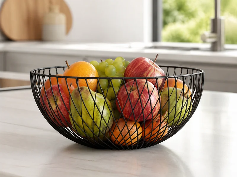 XEMM Design fruitmand - Draadmand - 25 x 12.5 cm - Zwart