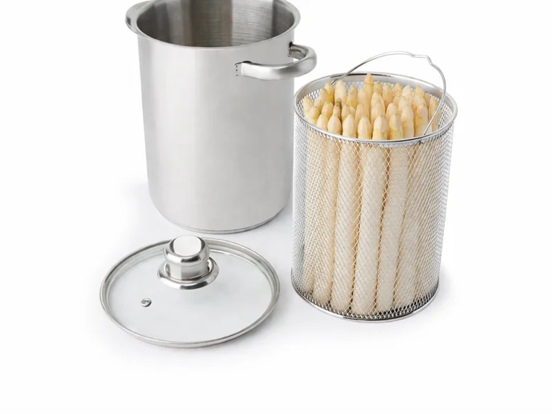 Aspergepan met Inzetmand - RVS - 19x14 cm