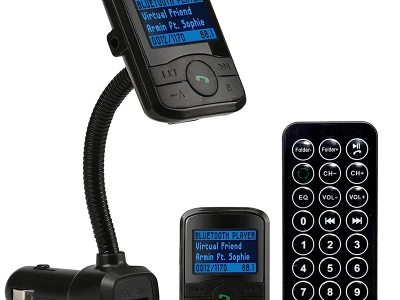 Bluetooth Carkit, FM Transmitter en MP3 speler + Dual USB lader